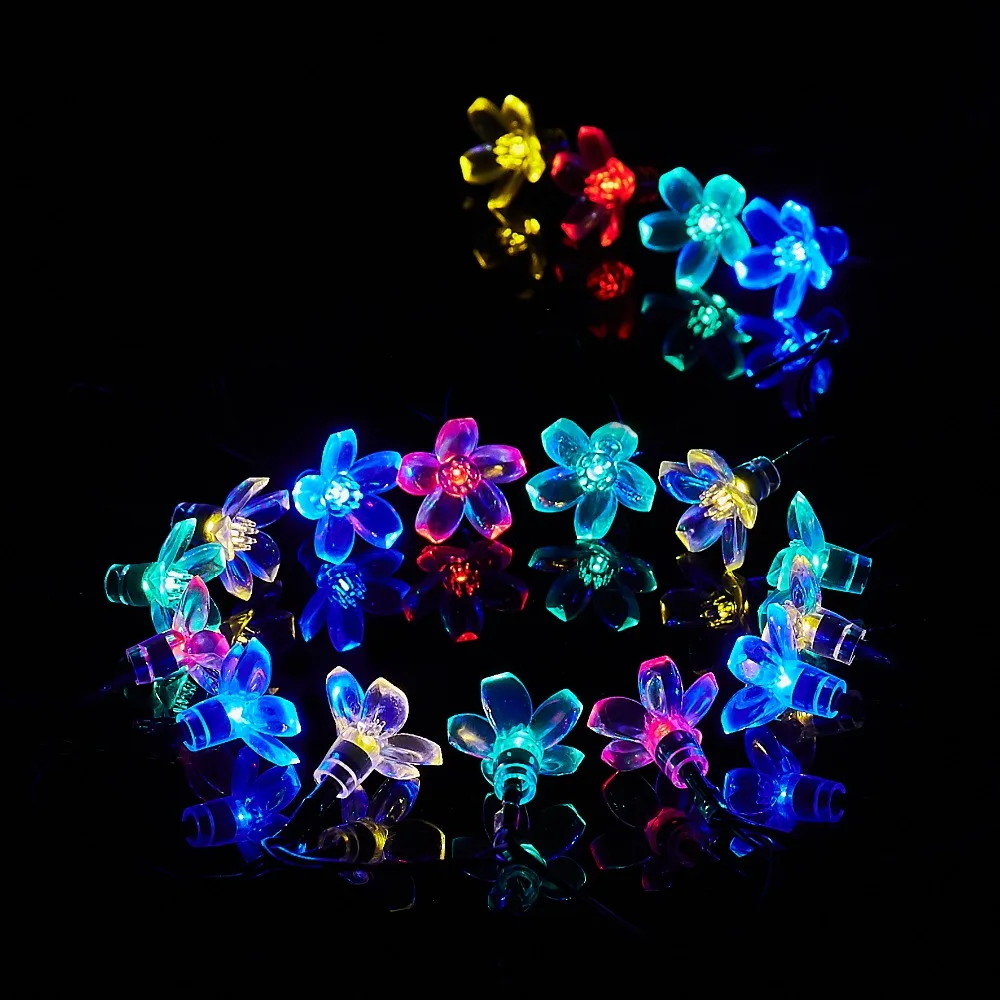 Качество 7 м 50LED Солнечный Рождество огни Водонепроницаемый Солнечная Фея строки