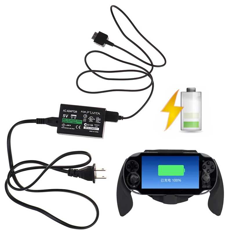 ЕС вилка для PS Vita PSV AC адаптер питания Конвертация зарядное устройство + USB кабель