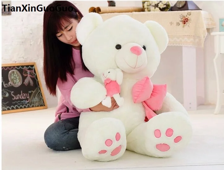 

stuffed toy large 90cm pink bowtie teddy bear plush toy ,hug baby bear doll soft throw pillow birthday gift b2901