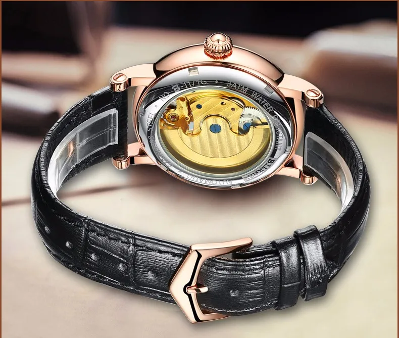 

Skeleton Mens Watches Top Brand Luxury Tourbillon Automatic Mechanical Watch Mens Business Leather Waterproof Watch Relogio