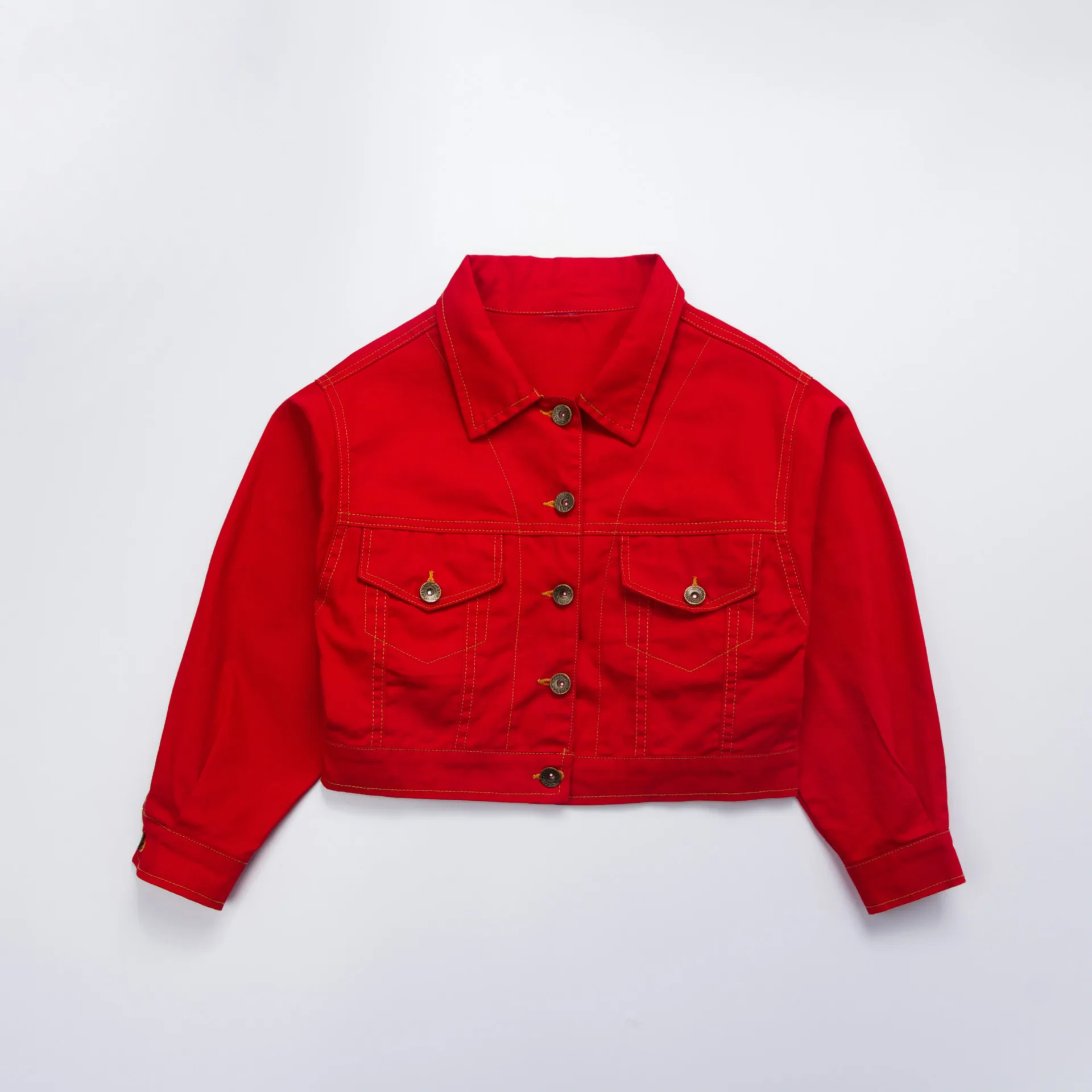 Комплект одежды для девочек-подростков 2018 хлопок красная короткая куртка топ и