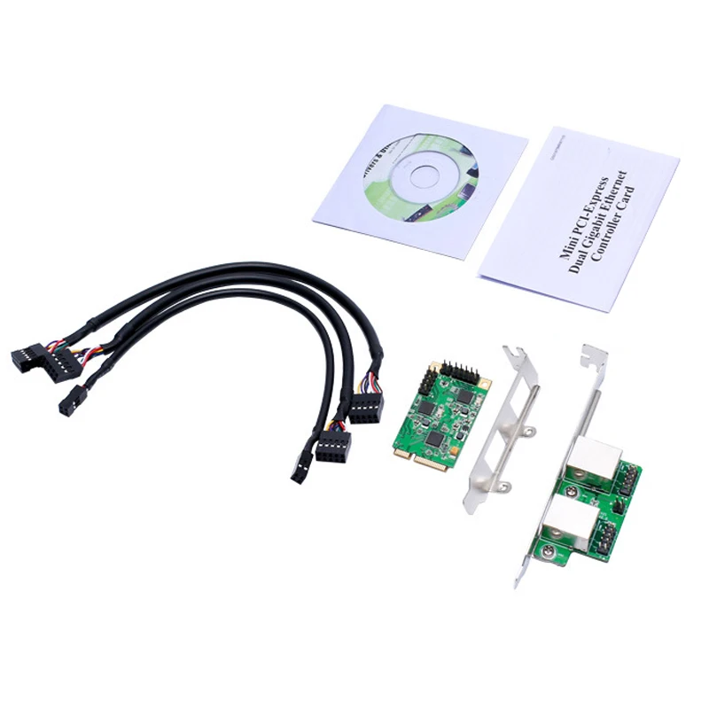 Сетевая карта mini PCIe 1 / 2 порта Gigabit Ethernet для Mini ITX PCI e к адаптеру RJ45 10/100/1000 контроллер