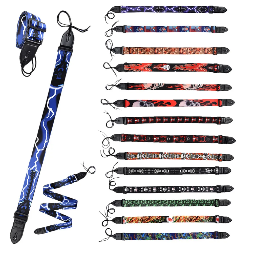 Ремешок для гитары из полиэстера с индивидуальным принтом | Спорт и развлечения