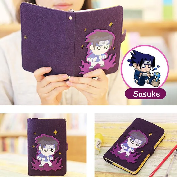 Sasuke Мультяшный Аниме Наруто блокнот для записей милый Саске блокнот ежедневный еженедельник блокнот канцелярские принадлежности для офиса школьные принадлежности подарок - Цвет: Sasuke