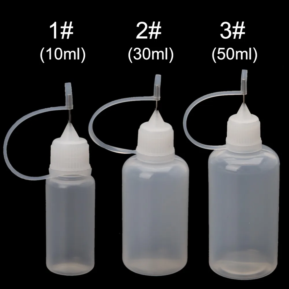 3 предмета в комплекте; комплект из двух предметов Ejuice бутылка Vape Сталь иглы дрип-тип Пластик пустой жидкий флакон-капельница 10 Вт, 30 Вт, 50 мл