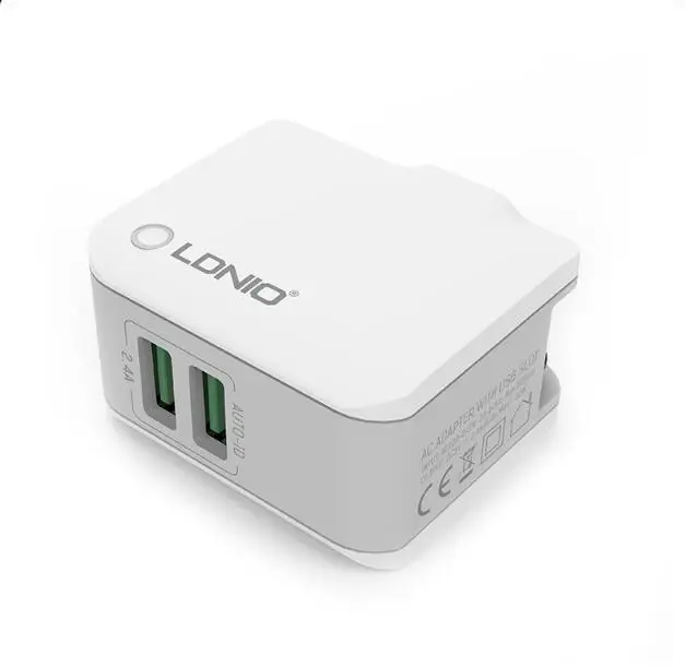LDNIO A2203 2-Порты и разъёмы 5 V 2.4A дорожное зарядное устройство USB Зарядное устройство адаптер для iPhone X samsung Xiaomi HUAWEI Micro USB кабель