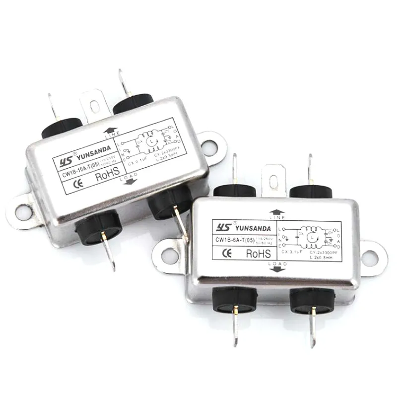 Мощность EMI фильтр CW1B-10A-T 10A 115V 250V CW1B 50/60HZ разъемы