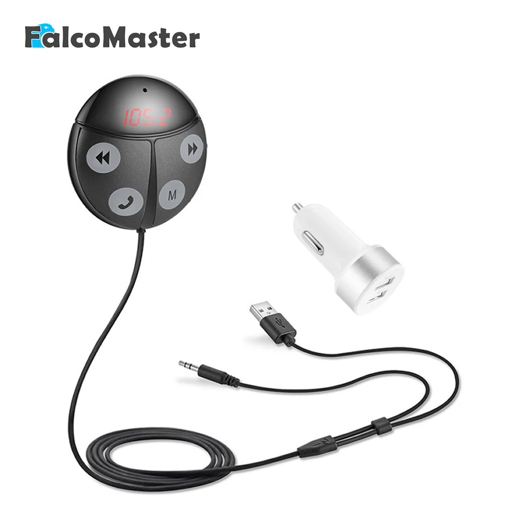 Автомобильный Bluetooth Aux приемник fm передатчик адаптер HandsFree Beetle style с двумя USB
