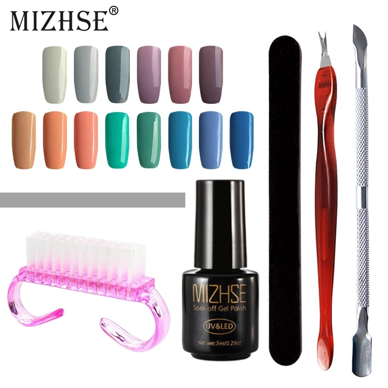 MIZHSE UV набор гель-лаков для ногтей маникюрный набор акриловый набор для ногтей набор Manucure гель Uv Complet 7 шт. Маникюрный Инструмент без лампы дизайн