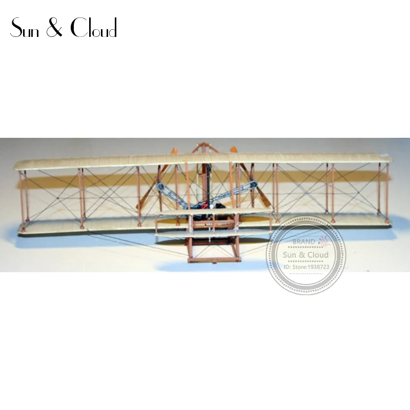 Бумажная модель для сборки 3d пазла Райт Flyer 36x19 см в масштабе 1:32 игра сделай сам