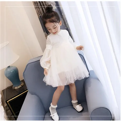 Новинка 2018 платье для девочек на весну и осень детское принцессы с длинным