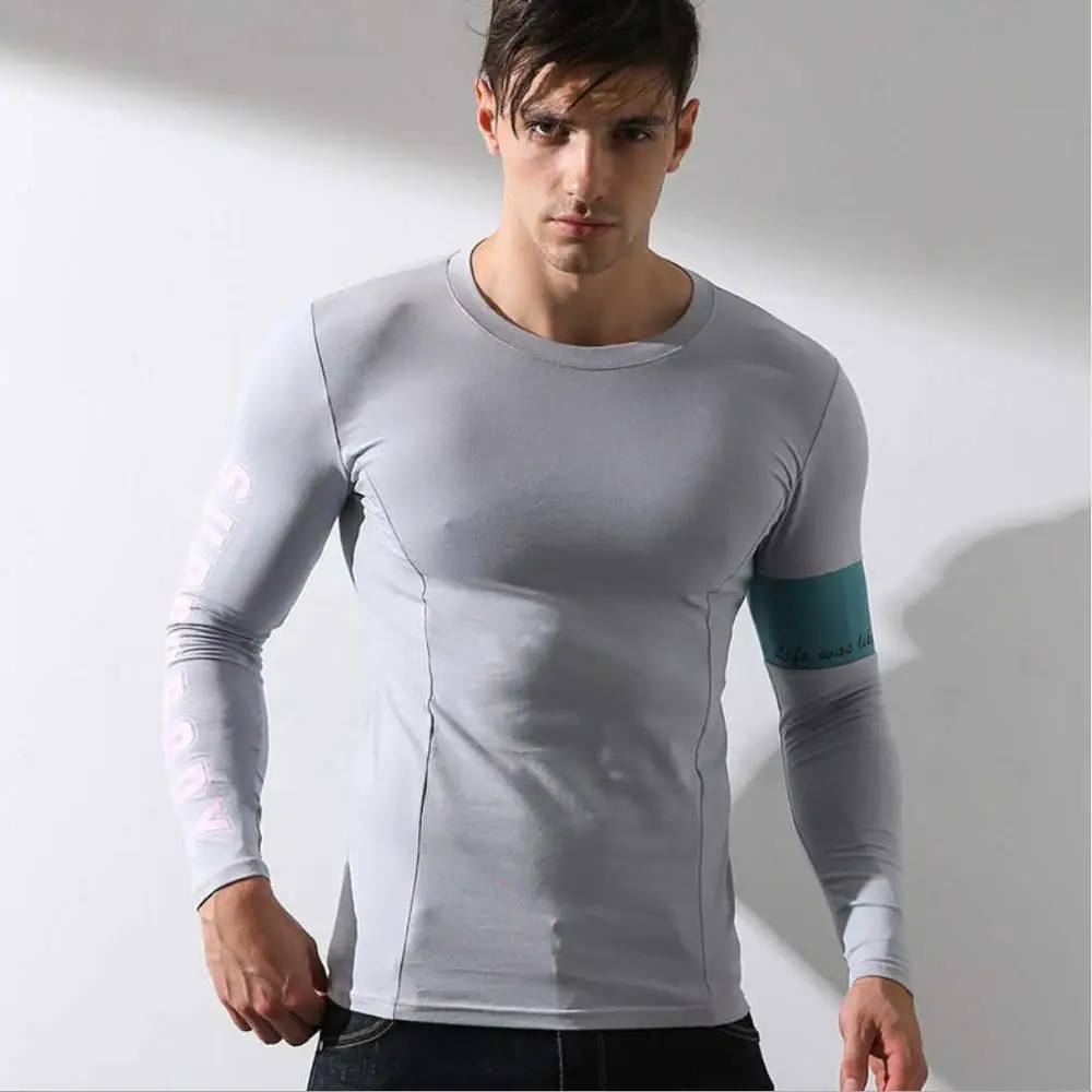 Gray Новые мужские хлопчатобумажные утеплённые длинные кальсоны Мягкие гибкие рубашки с длинными рукавами зимние теплые мужские осенние майки - Цвет: Gray
