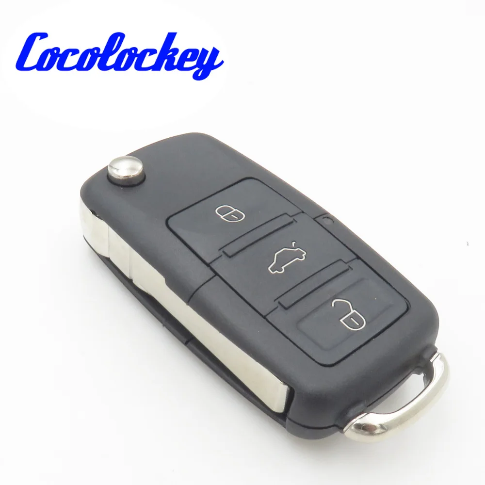 1pcs no logo Cocolockey откидная оболочка ключа дистанционного управления подходит для VW Passat Golf Beetle GTI Rabbit 3 кнопки чехол без логотипа - Количество кнопок: 1pcs no logo