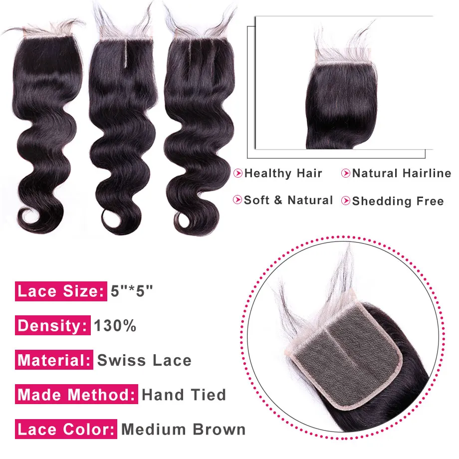 Bling Hair 5x5 бразильские синтетические волосы волнистые с волосами младенца