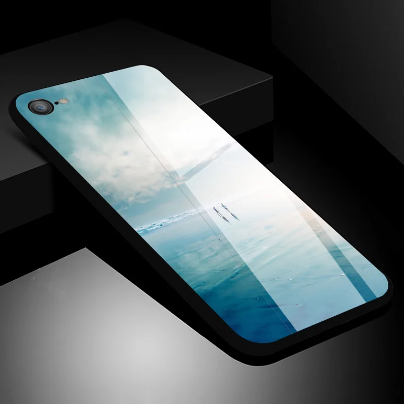 NO.6 IIOZO чехол для телефона из закаленного стекла s для iphone 7, 8, 6, 6S plus, антидетонационный стеклянный чехол для iphone 7, чехол - Цвет: NO.6