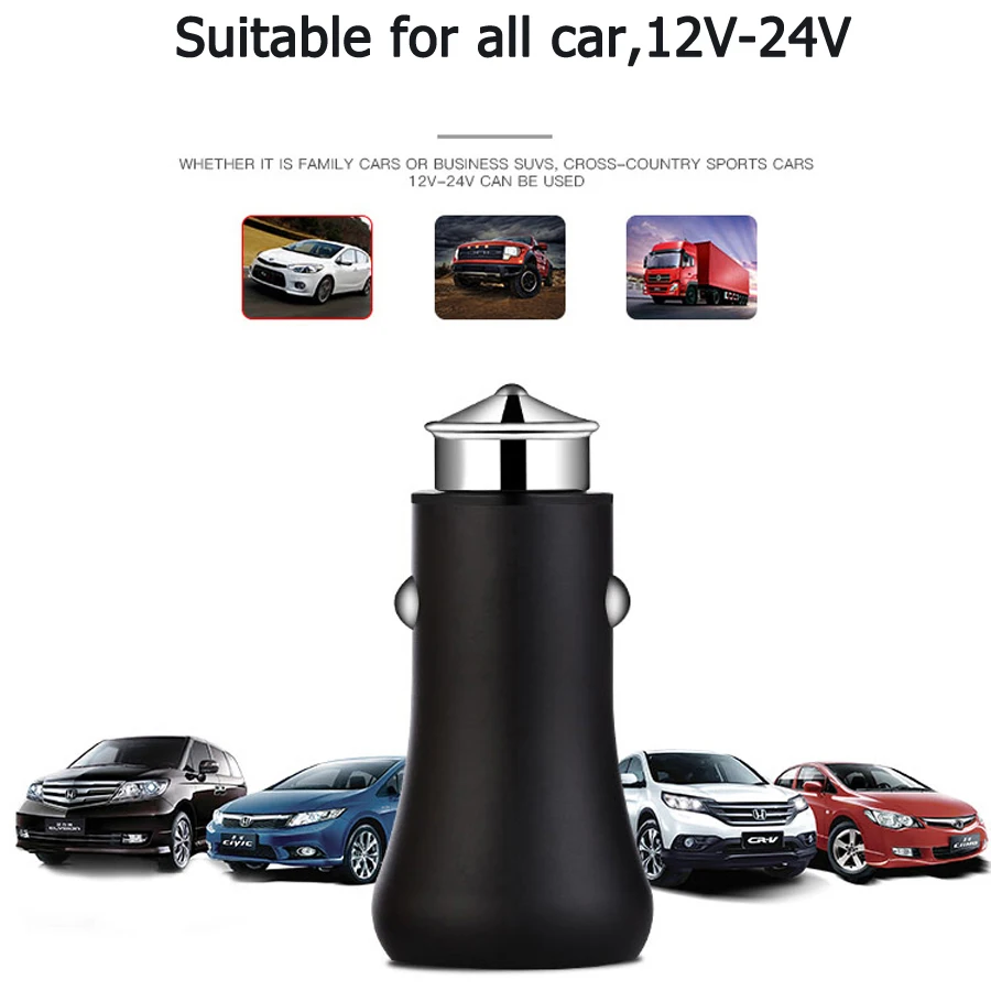 Автомобильное зарядное устройство WHEXUNE с двумя USB портами 5 В 3 1 А|Кабели адаптеры