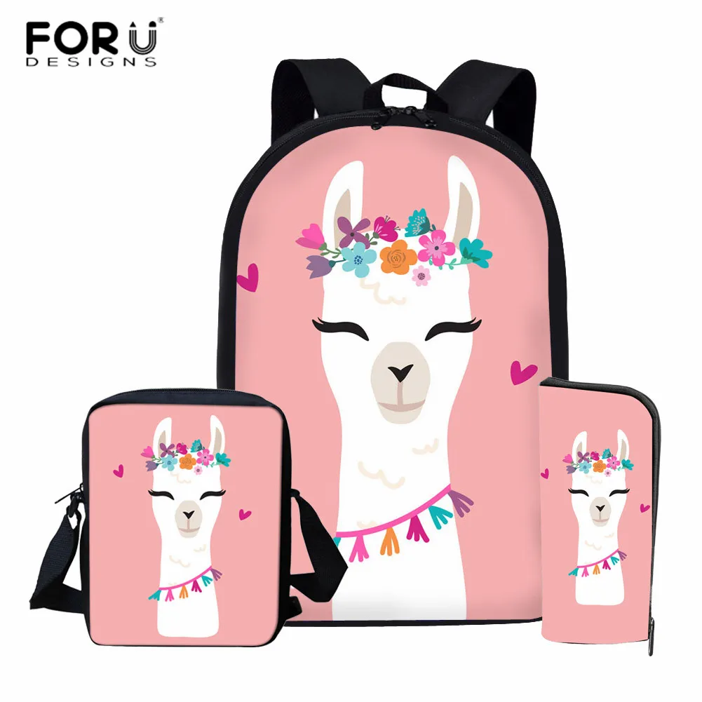 FORUDESIGNS/женский рюкзак милый с принтом Альпака для подростков девочек и мальчиков