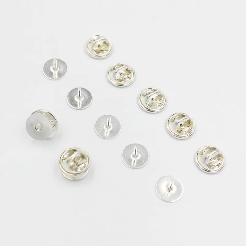 Silver 20 шт./компл. DIY брошь-держатель для бейджа конечные бусины в форме цветов, брошь в виде основания с защелкой для разъем "сделай сам" для изготовления японская шпилька брошь с застежкой установка - Цвет: Silver