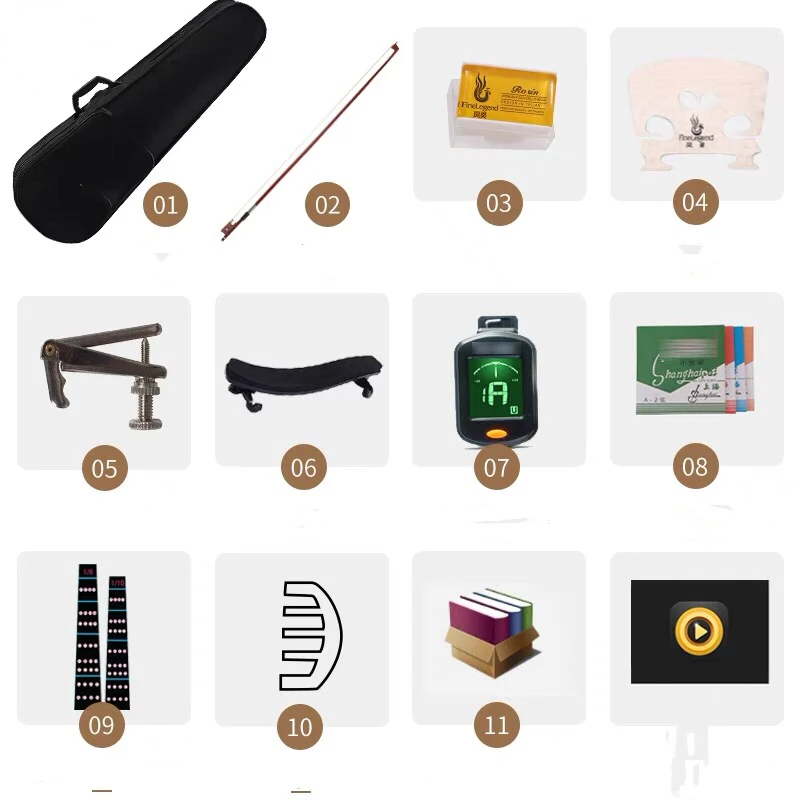 4/4 Скрипка для начинающих инструмент из цельного дерева профессиональная оценка