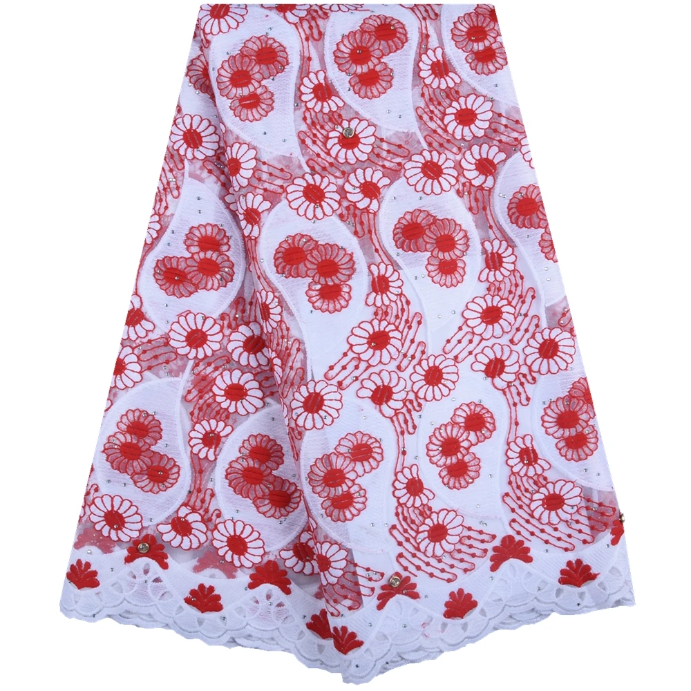 Чистый белый цвет искусственная вышивка французская вуаль кружевная ткань для