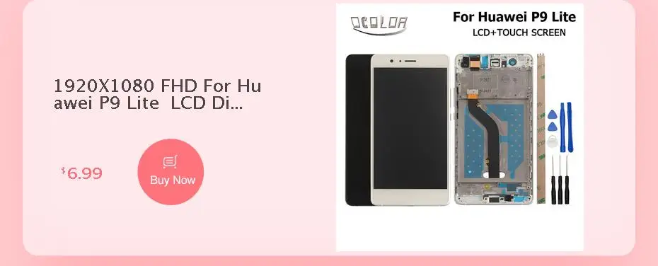 1920X1080 FHD для huawei P9 Lite ЖК-дисплей+ сенсорный экран с рамкой и передней рамкой 5,2 дюймов экран дигитайзер Запчасти в сборе
