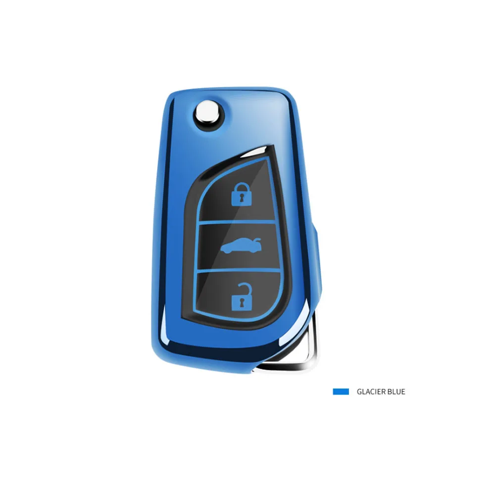 Мягкий ТПУ Автомобильный Брелок чехол Корпус Набор Держатель для Toyota Corolla Prado