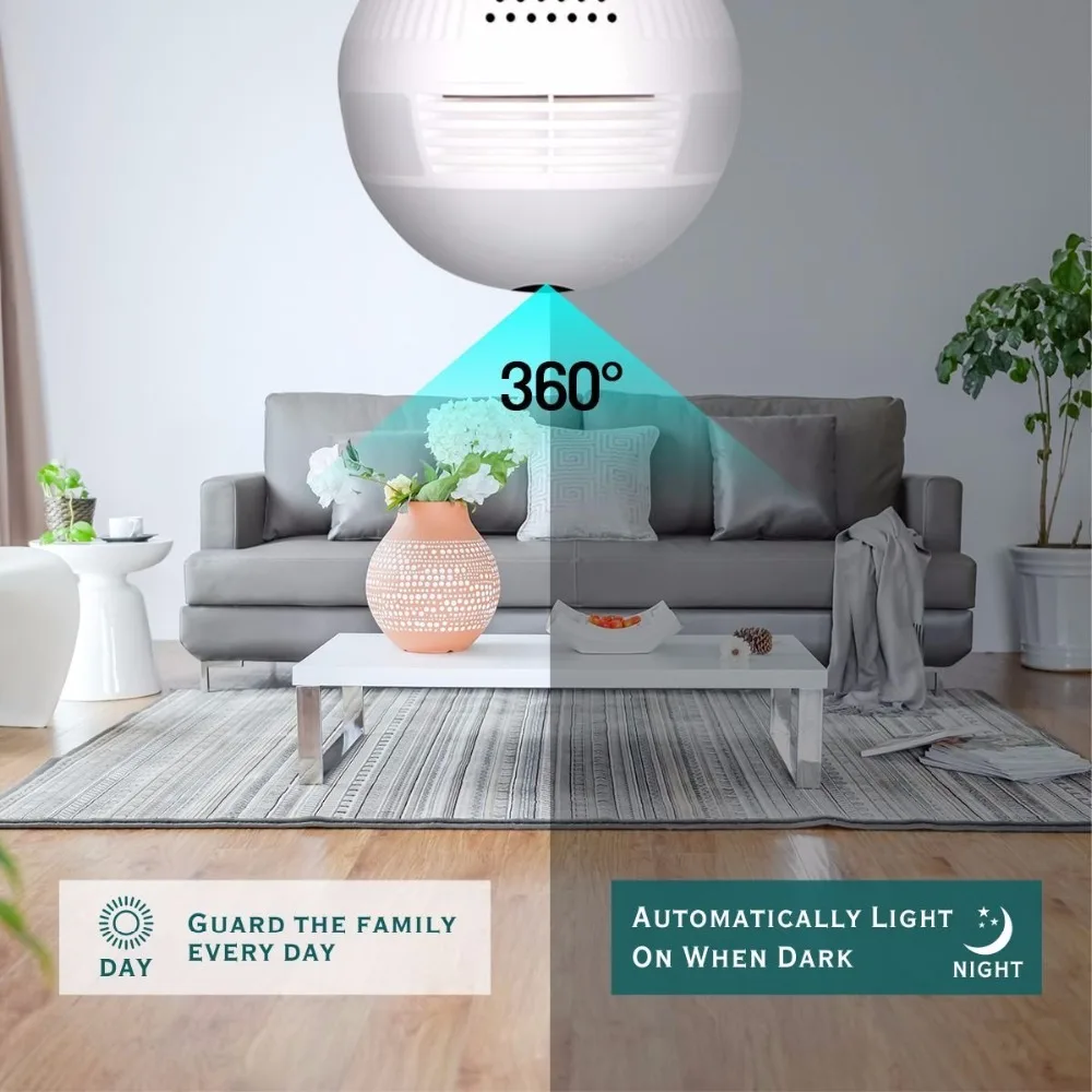 360 светодио дный градусов умная светодиодная камера домашней безопасности WiFi s