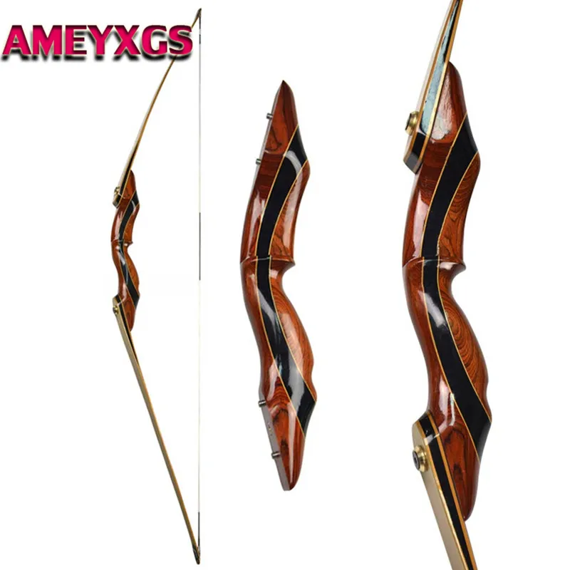 

1Pc 62" 25-55lbs Archery Takedown Recurve Bow Longbow Right Hand American Hunting Bow For Outdoor Hunting Shooting Accessories