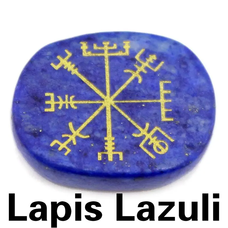 Lapis Lazuli Овальной формы, натуральный с украшением в виде кристаллов, Резной орнамент на вегвизир mark символ викингов женская изящная обувь на плоской подошве опал Лазурит Камень «reiki» - Цвет: Lapis Lazuli