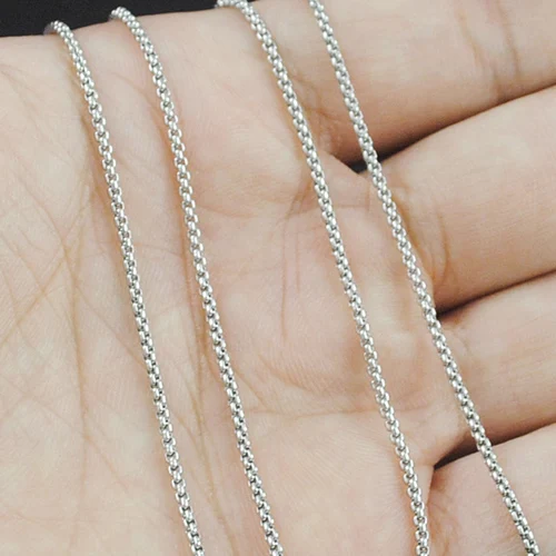 Silver AMUMIU маленькие модные простые мужские и женские цепочки ожерелье золотистый/серебристый 316L из нержавеющей стали ювелирные подарки для друзей HN587 - Окраска металла: Silver