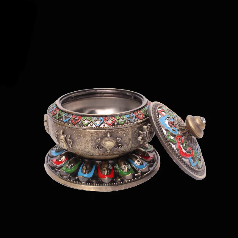 Тибет Буддизм ручная роспись восемь благоприятный горелка для благовоний в виде