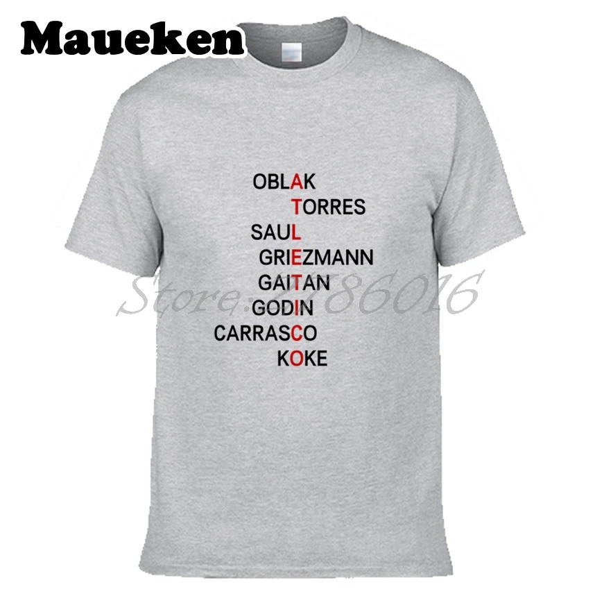 Мужская футболка Atletico Koke 16/17 с кроссвордом для Griezmann Torres fans подарок круглым