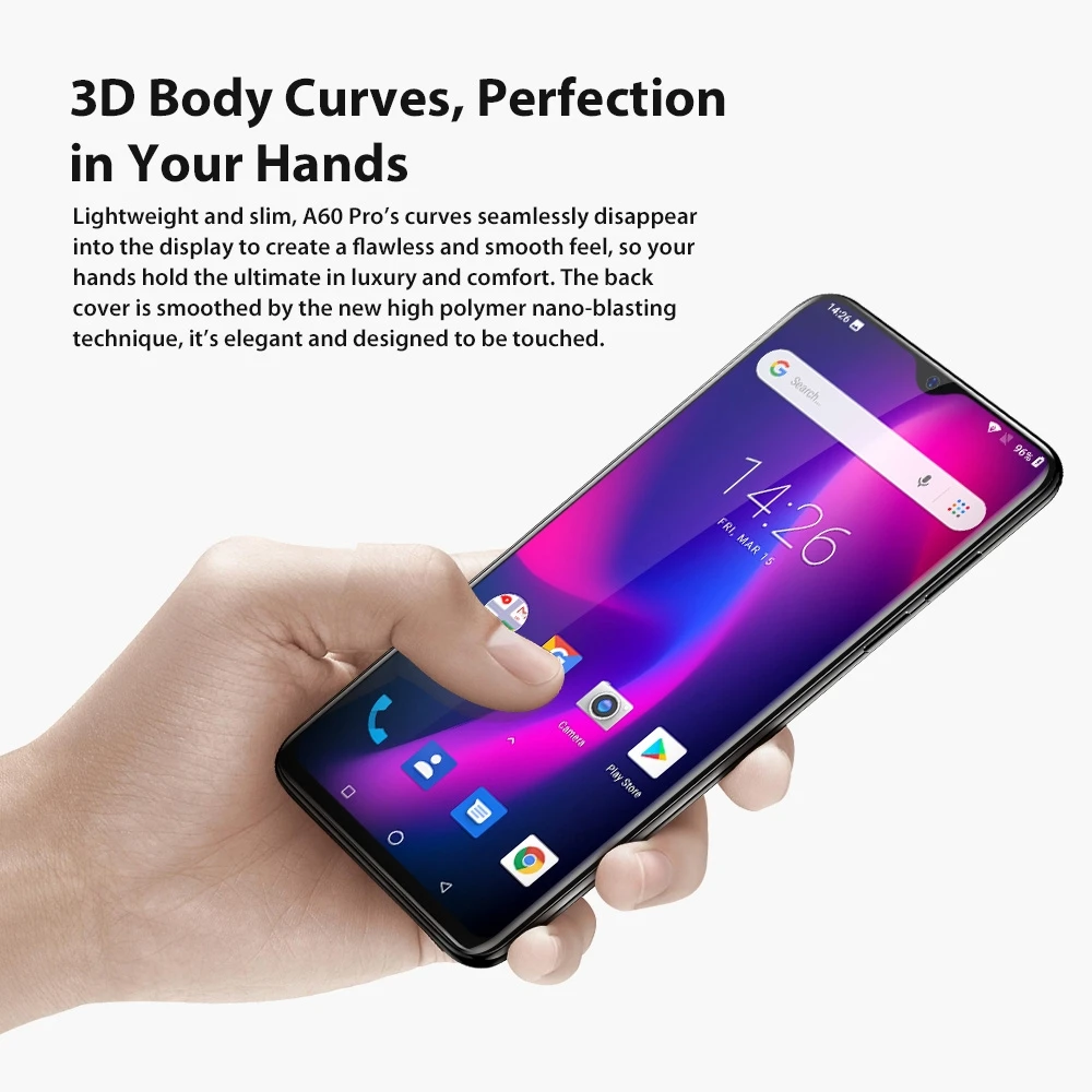 Смартфон Blackview A60 Pro экран Waterdrop 6 088 дюйма MTK6761 3 ГБ 16 Android 9 0 4080 мАч сканер отпечатка