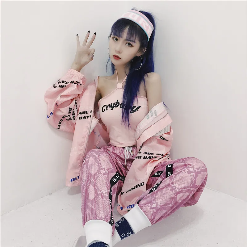 2019 Новый Harajuku Хип хоп Винтаж Змея питона узор танцевальные тренировочные брюки