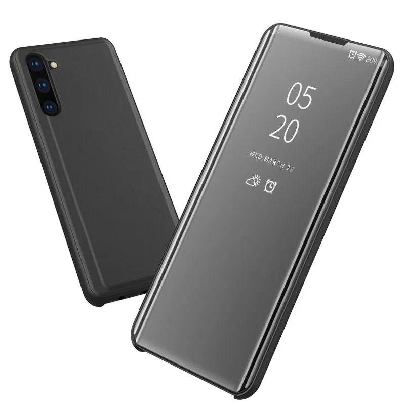 For Samsung Galaxy Note 10 Pro Case Cover Luxury Smart Mirror Flip Clear View wake Phone Shell Note10 Casing | Мобильные телефоны и