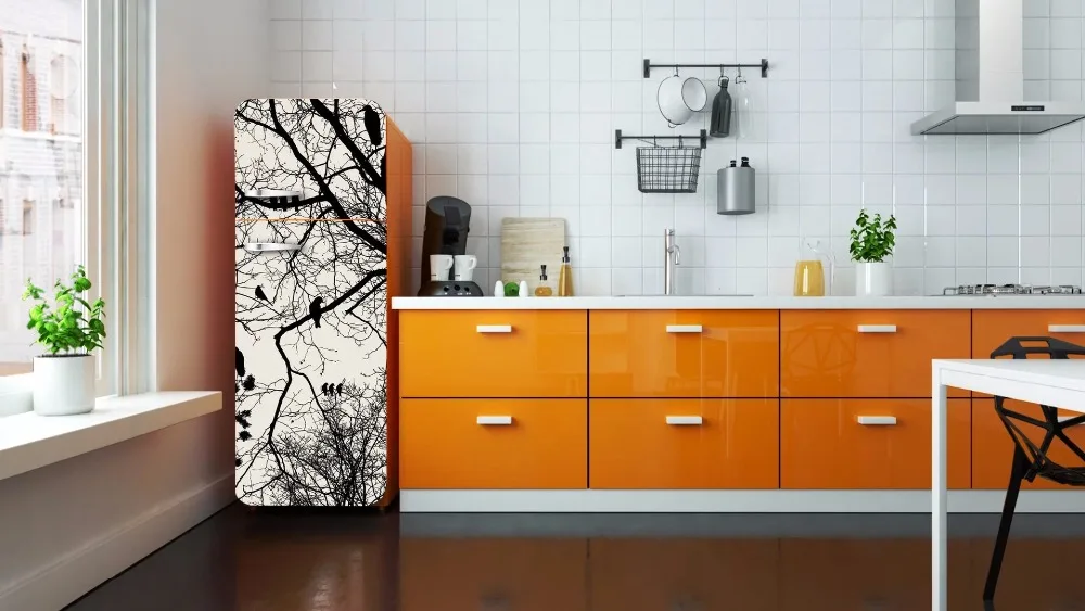 DIY искусство современный птиц на деревья Водонепроницаемый самоклеящийся стикер