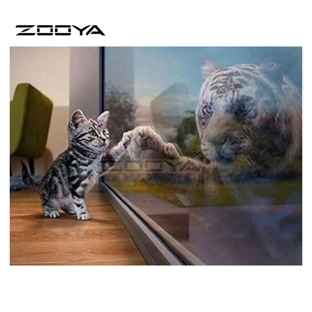 ZOOYA Алмазная вышивка домашний декор поделки алмазов животных кошка тигр картина