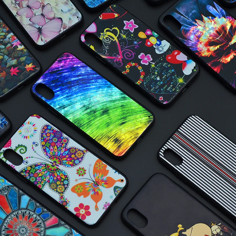 Glossy Floral Phone Case Flower Mobile Cell Shell For iPhone X Support OEM |