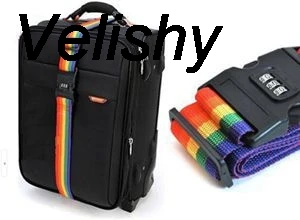 Velishy 1 шт. 200 см Радужный регулируемый ремень для чемодана и багажа с кодовым