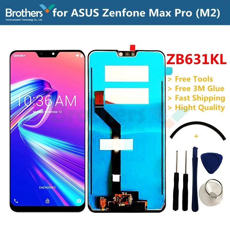 Оригинальный ЖК-дисплей для Asus Zenfone Max Pro (M2), сенсорный экран, дигитайзер для Asus ZB631KL, ЖК-дисплей в сборе 6,26 'ZB633KL Оригинальный ЖК-дисплей для Asus Zenfone Max Pro (M2), сенсорный экран, дигитайзер для Asus ZB631KL, ЖК-дисплей в сборе 6,26 'ZB633KL
