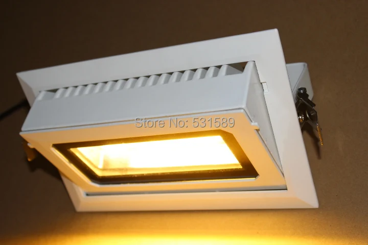 Прямоугольный светодиодный COB светильник 28 Вт 30 встраиваемый алюминиевый литой