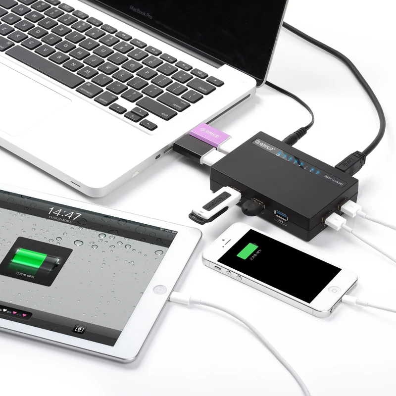 ORICO USB 3 0 концентратор 7 портов с адаптером питания постоянного тока быстрая