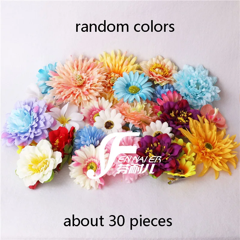 about 30pcs flowers Запутанный косплей парик принцесса Рапунцель длинные косы искусственный головной убор с цветами для женщин блонд синтетические волосы для взрослых - Цвет: about 30pcs flowers
