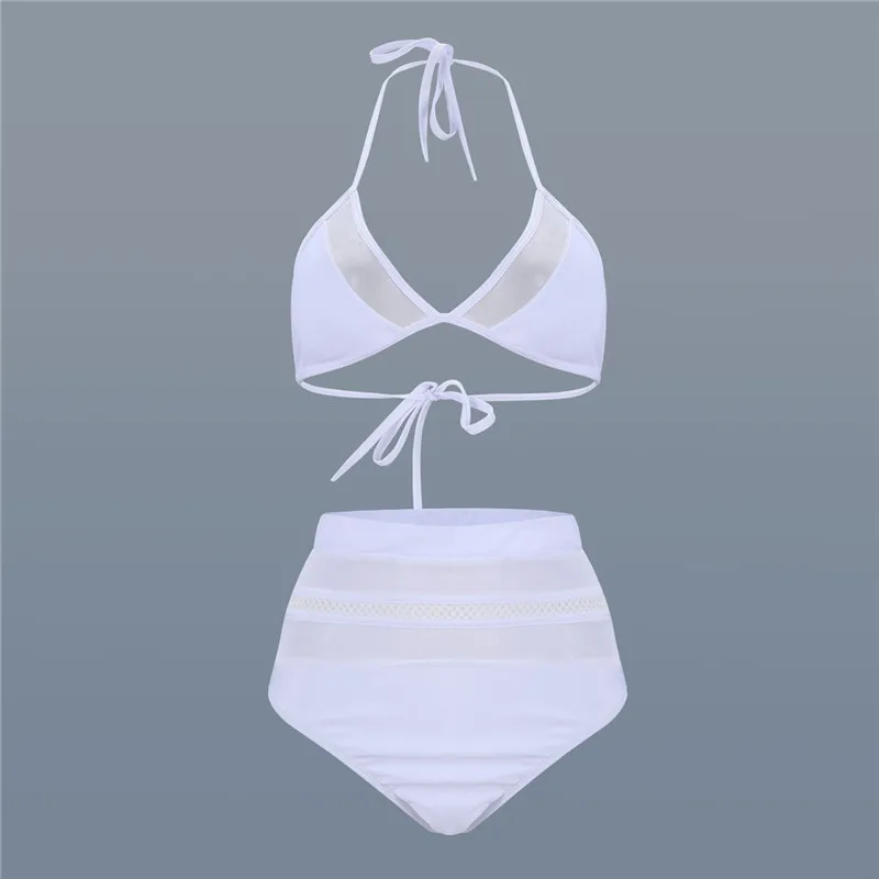2019 сексуальный Холтер Ретро сетка выдалбливают бикини купальный костюм женский
