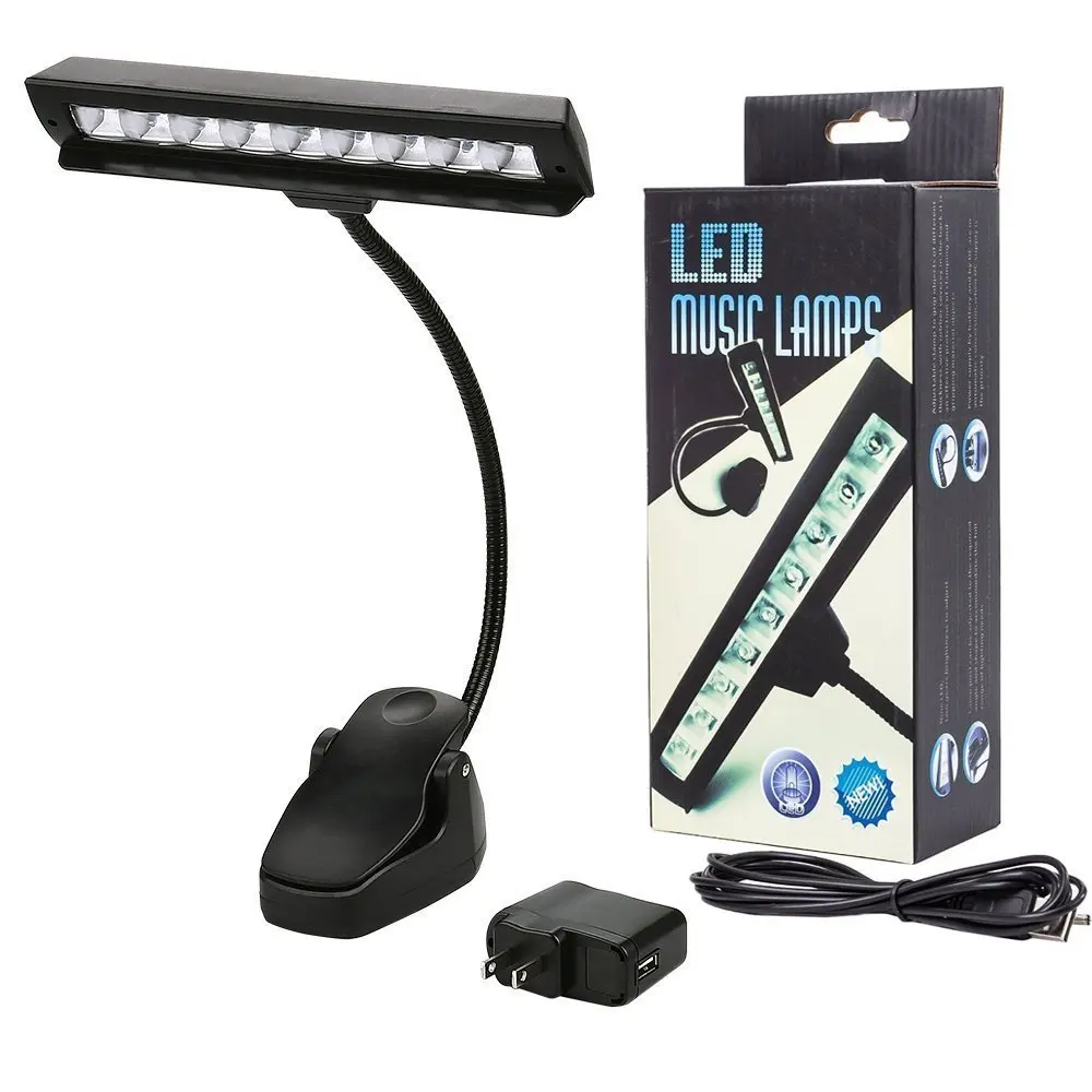 

Clip on Book Light, Rechargeable Reading Light, Music Stand Light with Flexible Neck, Battery Operated Bed Lamp, 3 Brightness