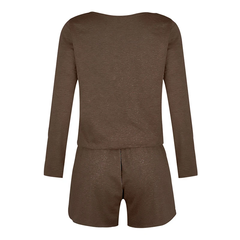 Женский свободный пляжный комбинезон Boho повседневный короткий с v-образным