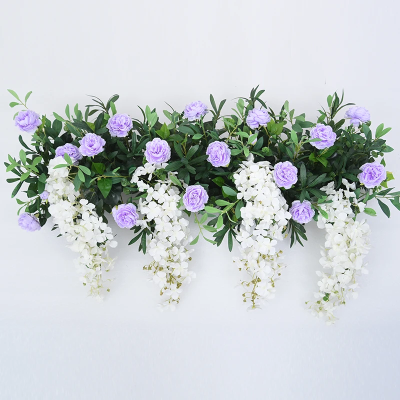 purple Peony Искусственные розы, ряд цветов, свадебные арочные двери, Декор, Флорес, Шелковый Пион, дорога, цитированные цветы, Вечерние Декорации для дома - Цвет: purple Peony