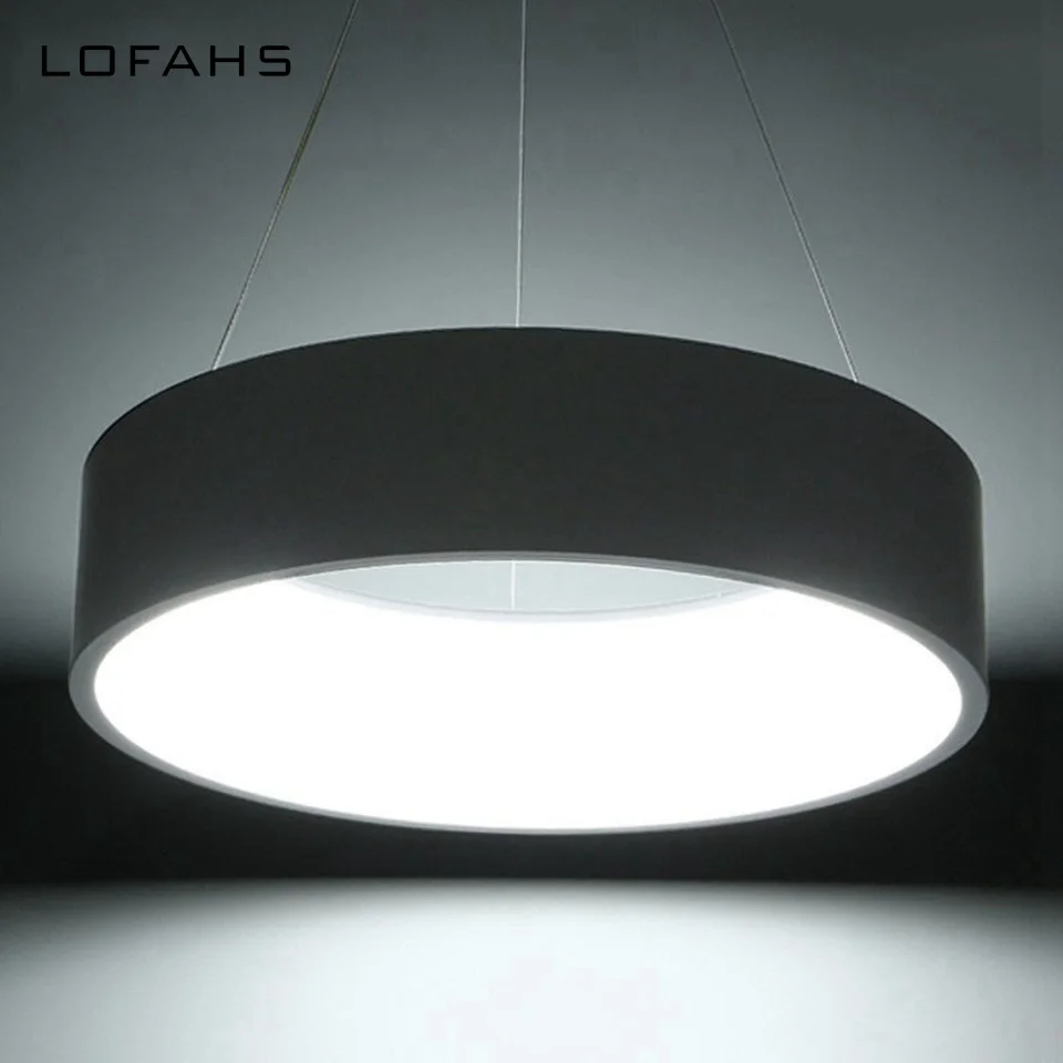 LOFAHS ronda candelabros con círculos lámpara colgante de aluminio candelabros de iluminación LED bar mesa de comedor Oficina sala de reunión
