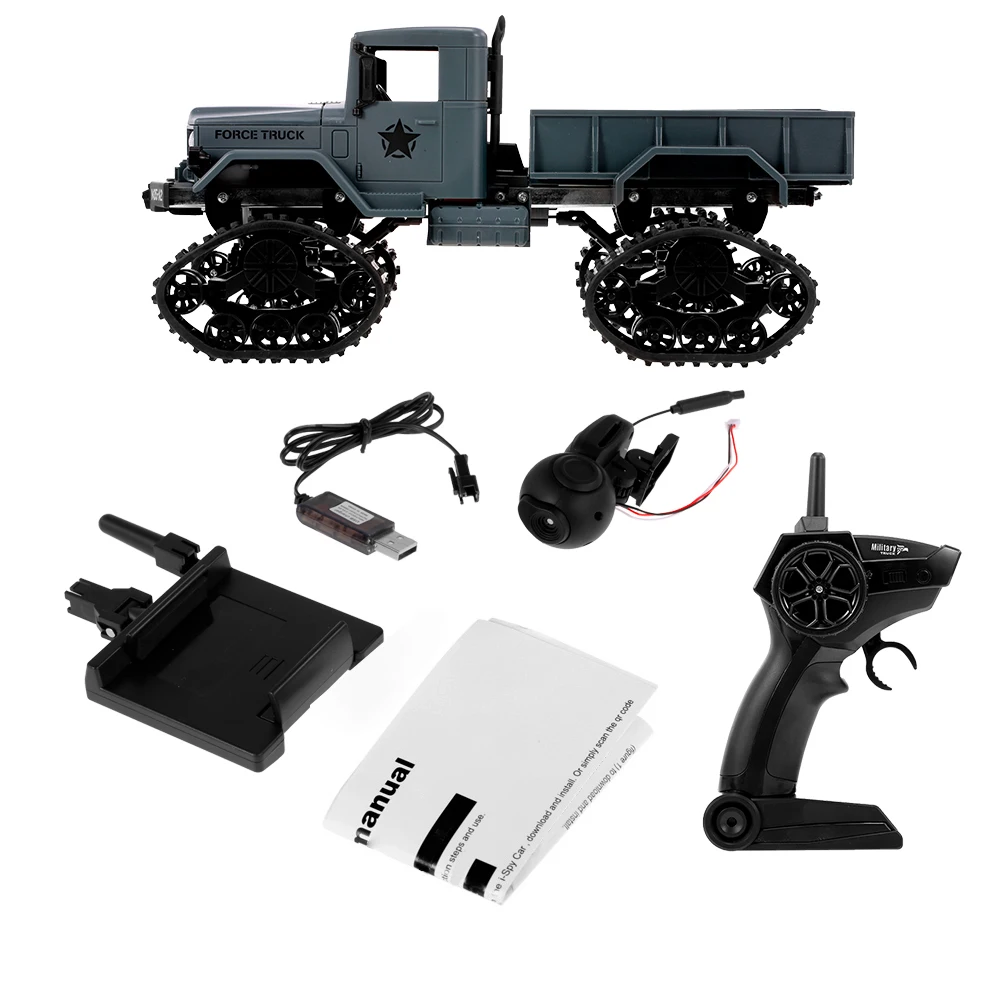 FY001B RC автомобиль 1/16 2 4 GHz 4WD 480P Wifi FPV камера 3000G нагрузка снег шины военный грузовик