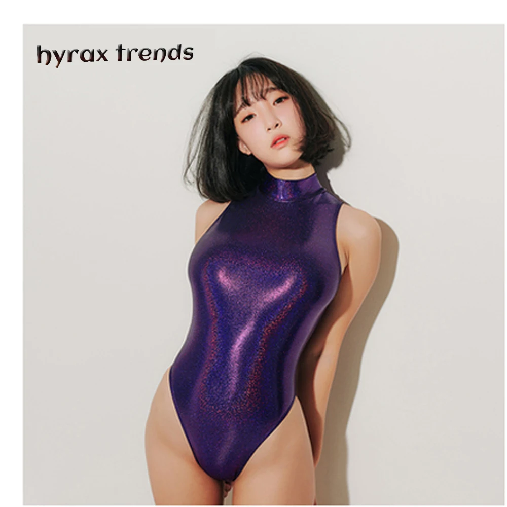 Hyrax trends женские сексуальные атласные блестящие колготки Цельный купальник с